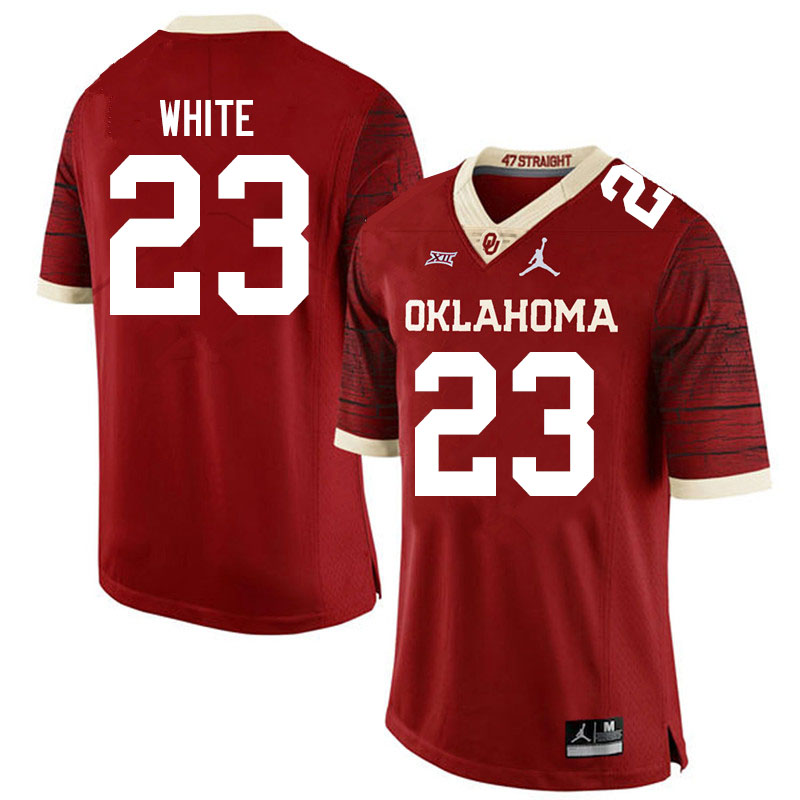 Men #23 DaShaun White Oklahoma Sooners Jordan Brand Limited College Football Jerseys Sale-Crimson